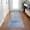 Piper Looms Chantille Geometric ACN2003 Blue Machine Washable Area Rug Runner Lifestyle Image Feature
