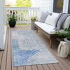 Piper Looms Chantille Geometric ACN2003 Blue Machine Washable Area Rug Runner Outdoor Lifestyle Image Feature
