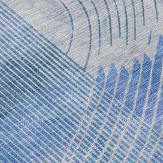 Piper Looms Chantille Geometric ACN2003 Blue Machine Washable Area Rug Swatch Image
