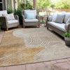 Piper Looms Chantille Geometric ACN2003 Gold Machine Washable Area Rug Outdoor Lifestyle Image Feature