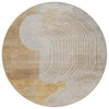 Piper Looms Chantille Geometric ACN2003 Gold Machine Washable Area Rug Round Main Image
