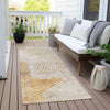 Piper Looms Chantille Geometric ACN2003 Gold Machine Washable Area Rug Runner Outdoor Lifestyle Image Feature