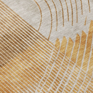 Piper Looms Chantille Geometric ACN2003 Gold Machine Washable Area Rug Swatch Image