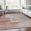 Piper Looms Chantille Geometric ACN2003 Salmon Machine Washable Area Rug Lifestyle Image Feature