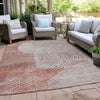 Piper Looms Chantille Geometric ACN2003 Salmon Machine Washable Area Rug Outdoor Lifestyle Image Feature
