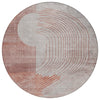 Piper Looms Chantille Geometric ACN2003 Salmon Machine Washable Area Rug Round Main Image