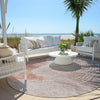 Piper Looms Chantille Geometric ACN2003 Salmon Machine Washable Area Rug Round Outdoor Lifestyle Image Feature