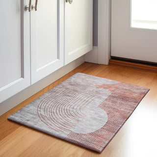 Piper Looms Chantille Geometric ACN2003 Salmon Machine Washable Area Rug Scatter Lifestyle Image Feature