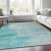 Piper Looms Chantille Geometric ACN2003 Teal Machine Washable Area Rug Lifestyle Image Feature