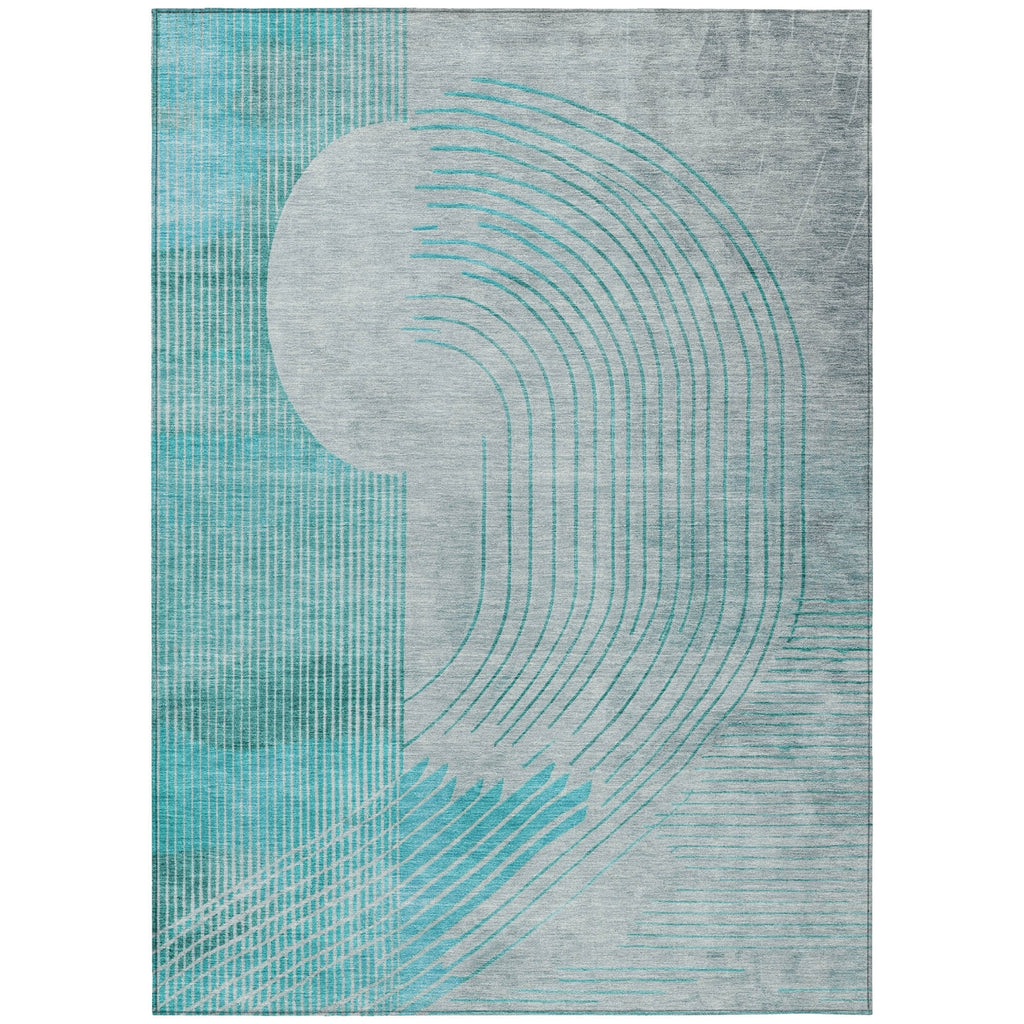 Piper Looms Chantille Geometric ACN2003 Teal Machine Washable Area Rug main image