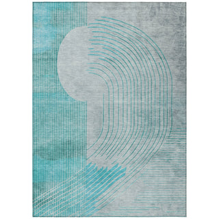 Piper Looms Chantille Geometric ACN2003 Teal Machine Washable Area Rug main image