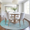 Piper Looms Chantille Geometric ACN2003 Teal Machine Washable Area Rug Round Lifestyle Image Feature