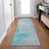 Piper Looms Chantille Geometric ACN2003 Teal Machine Washable Area Rug Runner Lifestyle Image Feature