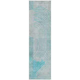 Piper Looms Chantille Geometric ACN2003 Teal Machine Washable Area Rug Runner Main Image