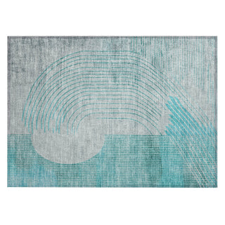 Piper Looms Chantille Geometric ACN2003 Teal Machine Washable Area Rug Scatter Main Image