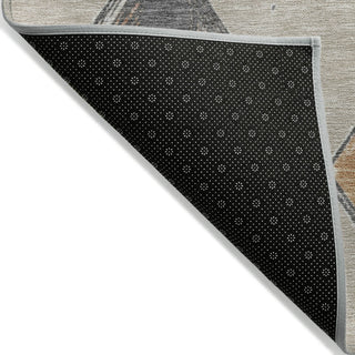 Piper Looms Chantille Geometric ACN2004 Beige Machine Washable Area Rug Backing Image