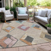 Piper Looms Chantille Geometric ACN2004 Beige Machine Washable Area Rug Outdoor Lifestyle Image Feature