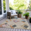Piper Looms Chantille Geometric ACN2004 Beige Machine Washable Area Rug Outdoor Lifestyle Image Feature