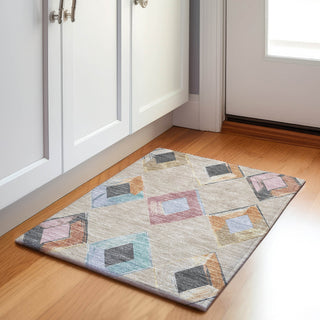 Piper Looms Chantille Geometric ACN2004 Beige Machine Washable Area Rug Scatter Lifestyle Image Feature