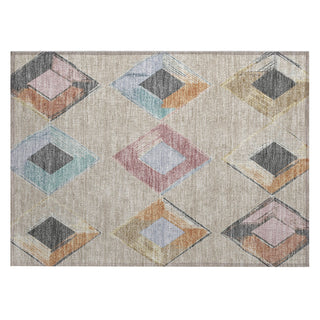 Piper Looms Chantille Geometric ACN2004 Beige Machine Washable Area Rug Scatter Main Image