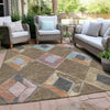 Piper Looms Chantille Geometric ACN2004 Brown Machine Washable Area Rug Outdoor Lifestyle Image Feature