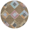 Piper Looms Chantille Geometric ACN2004 Brown Machine Washable Area Rug Round Main Image