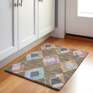 Piper Looms Chantille Geometric ACN2004 Brown Machine Washable Area Rug Scatter Lifestyle Image Feature