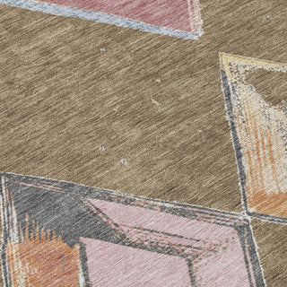 Piper Looms Chantille Geometric ACN2004 Brown Machine Washable Area Rug Swatch Image