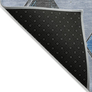 Piper Looms Chantille Geometric ACN2004 Denim Machine Washable Area Rug Backing Image