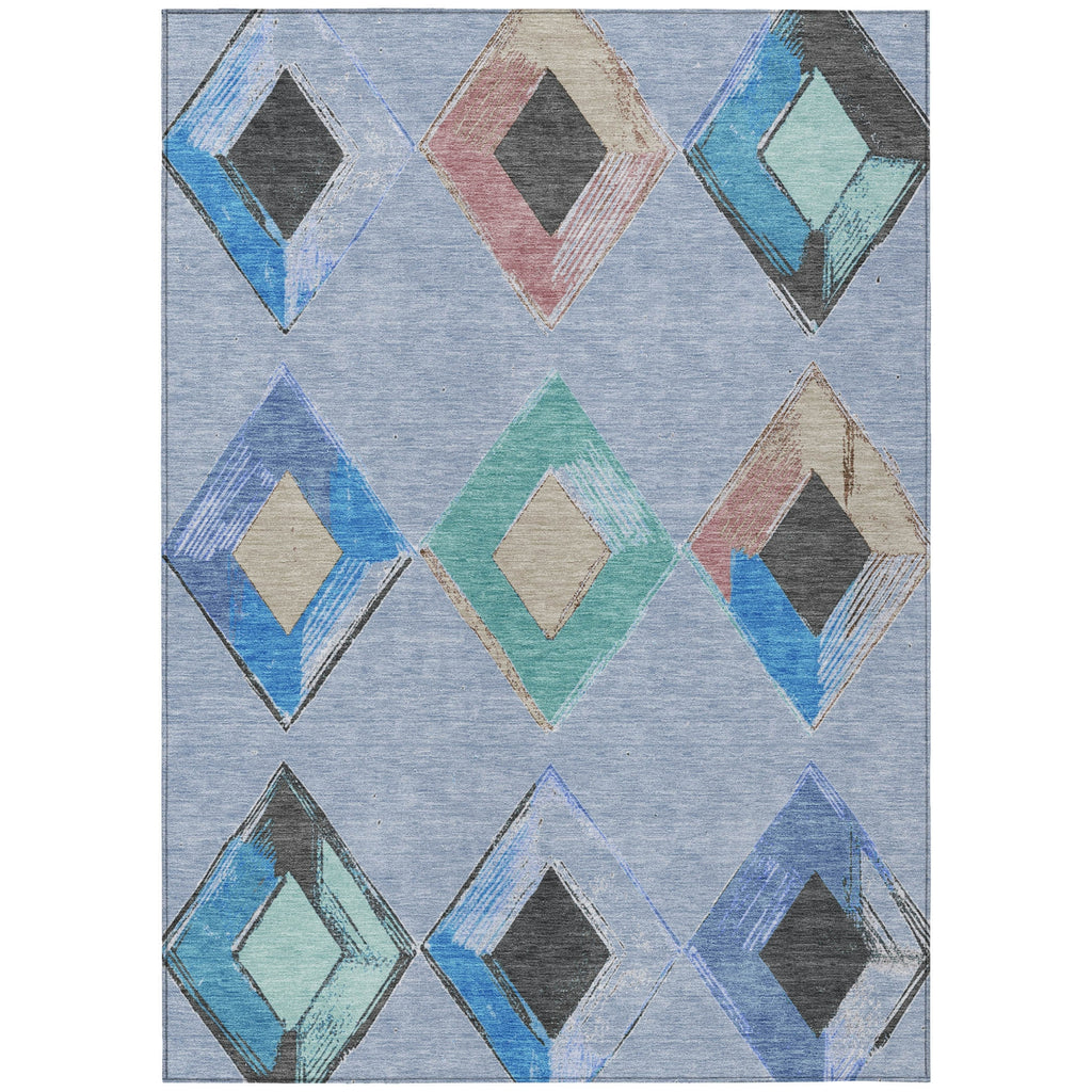 Piper Looms Chantille Geometric ACN2004 Denim Machine Washable Area Rug main image