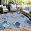 Piper Looms Chantille Geometric ACN2004 Denim Machine Washable Area Rug Outdoor Lifestyle Image Feature