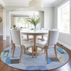Piper Looms Chantille Geometric ACN2004 Denim Machine Washable Area Rug Round Lifestyle Image Feature
