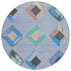 Piper Looms Chantille Geometric ACN2004 Denim Machine Washable Area Rug Round Main Image
