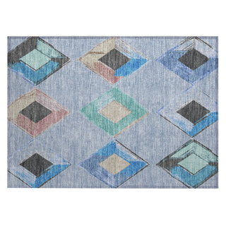 Piper Looms Chantille Geometric ACN2004 Denim Machine Washable Area Rug Scatter Main Image