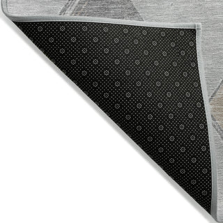 Piper Looms Chantille Geometric ACN2004 Gray Machine Washable Area Rug Backing Image