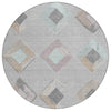 Piper Looms Chantille Geometric ACN2004 Gray Machine Washable Area Rug Round Main Image