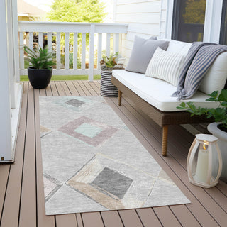 Piper Looms Chantille Geometric ACN2004 Gray Machine Washable Area Rug Runner Outdoor Lifestyle Image Feature