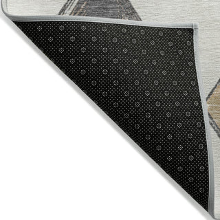 Piper Looms Chantille Geometric ACN2004 Ivory Machine Washable Area Rug Backing Image