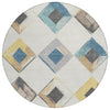 Piper Looms Chantille Geometric ACN2004 Ivory Machine Washable Area Rug Round Main Image