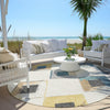 Piper Looms Chantille Geometric ACN2004 Ivory Machine Washable Area Rug Round Outdoor Lifestyle Image Feature