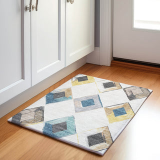 Piper Looms Chantille Geometric ACN2004 Ivory Machine Washable Area Rug Scatter Lifestyle Image Feature