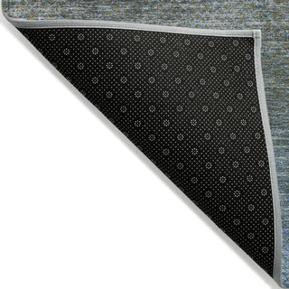Piper Looms Chantille Geometric ACN2005 Blue Machine Washable Area Rug Backing Image