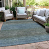 Piper Looms Chantille Geometric ACN2005 Blue Machine Washable Area Rug Outdoor Lifestyle Image Feature
