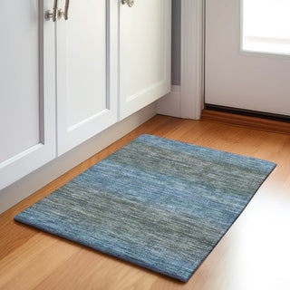 Piper Looms Chantille Geometric ACN2005 Blue Machine Washable Area Rug Scatter Lifestyle Image Feature