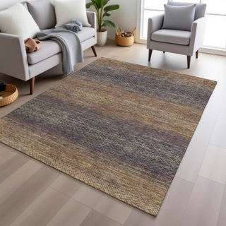 Piper Looms Chantille Geometric ACN2005 Eggplant Machine Washable Area Rug Lifestyle Image Feature