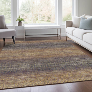 Piper Looms Chantille Geometric ACN2005 Eggplant Machine Washable Area Rug Lifestyle Image Feature