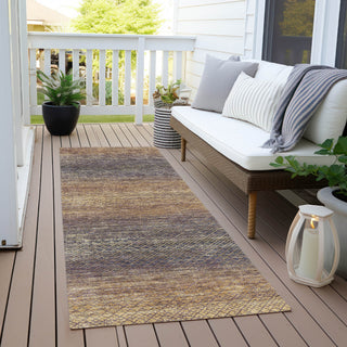 Piper Looms Chantille Geometric ACN2005 Eggplant Machine Washable Area Rug Runner Outdoor Lifestyle Image Feature