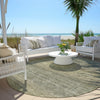 Piper Looms Chantille Geometric ACN2005 Fern Machine Washable Area Rug Round Outdoor Lifestyle Image Feature