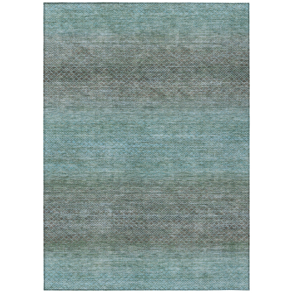 Piper Looms Chantille Geometric ACN2005 Teal Machine Washable Area Rug main image