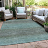 Piper Looms Chantille Geometric ACN2005 Teal Machine Washable Area Rug Outdoor Lifestyle Image Feature